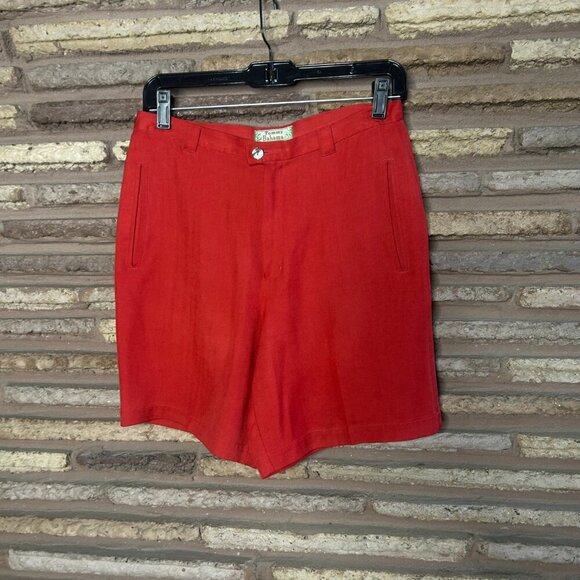 Tommy Bahama Vintage Red 100% Silk Flat Front Shorts Size 4 - Picture 7 of 7
